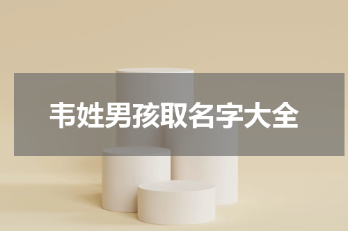 韦姓男孩取名字大全