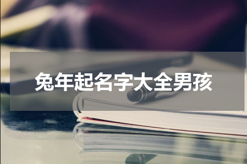 兔年起名字大全男孩