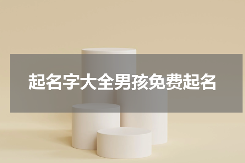 起名字大全男孩免费起名