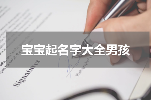 宝宝起名字大全男孩