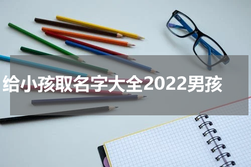 给小孩取名字大全2022男孩