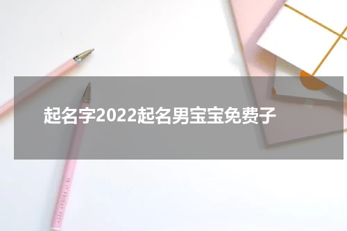 起名字2022起名男宝宝免费子