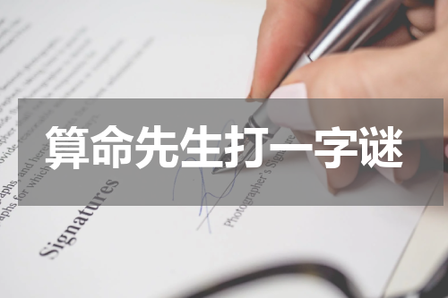 算命先生打一字谜