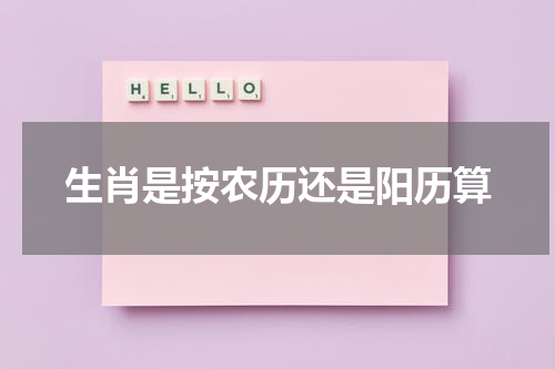 生肖是按农历还是阳历算