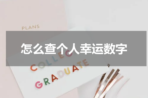 怎么查个人幸运数字