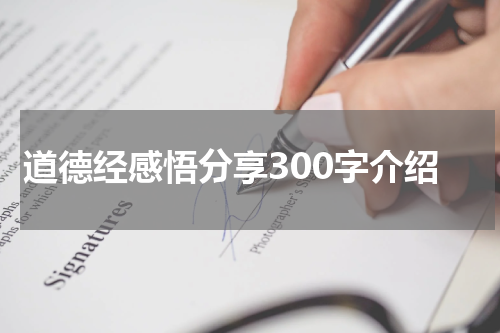 道德经感悟分享300字介绍