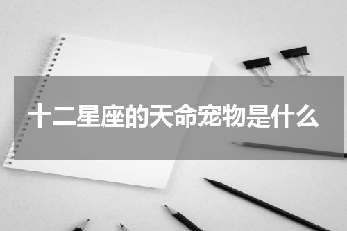 十二星座的天命宠物是什么