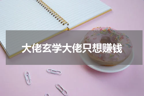大佬玄学大佬只想赚钱