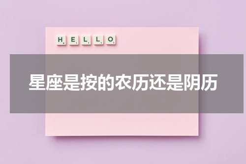 星座是按的农历还是阴历
