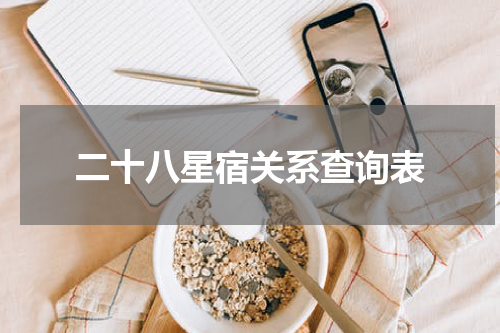 二十八星宿关系查询表