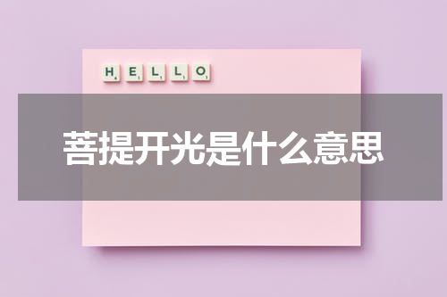 菩提开光是什么意思