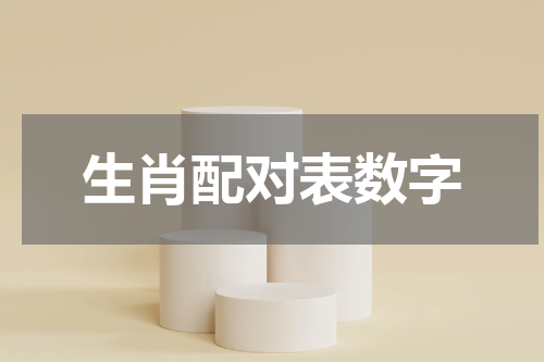 生肖配对表数字