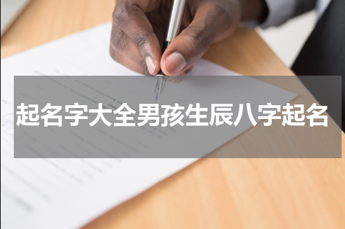 起名字大全男孩生辰八字起名