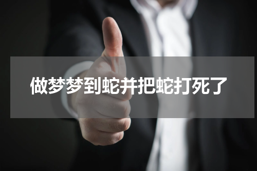 做梦梦到蛇并把蛇打死了