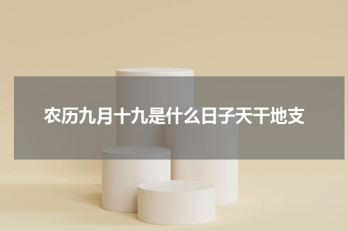 农历九月十九是什么日子天干地支