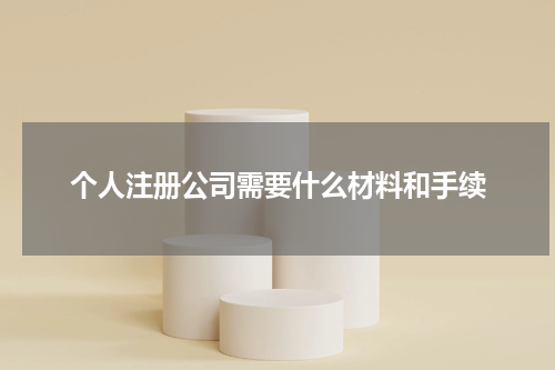 个人注册公司需要什么材料和手续