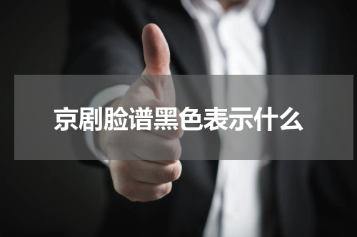 京剧脸谱黑色表示什么