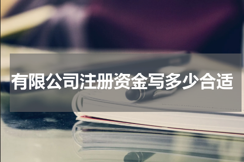 有限公司注册资金写多少合适