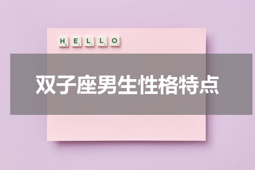 双子座男生性格特点