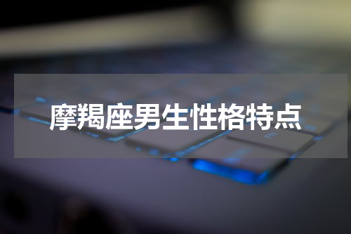摩羯座男生性格特点