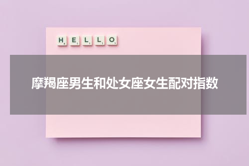 摩羯座男生和处女座女生配对指数