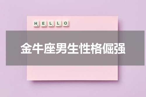 金牛座男生性格倔强