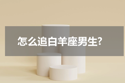 怎么追白羊座男生?