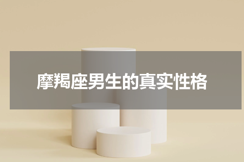 摩羯座男生的真实性格