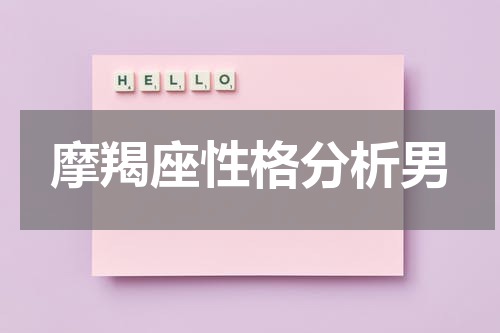 摩羯座性格分析男