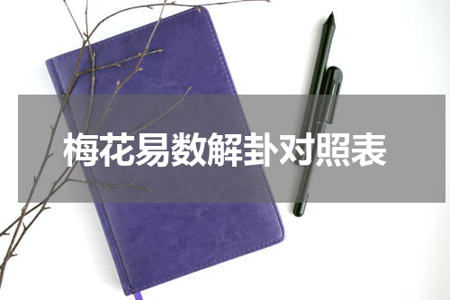 梅花易数解卦对照表