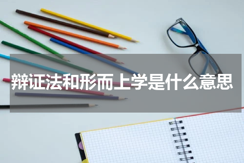 辩证法和形而上学是什么意思