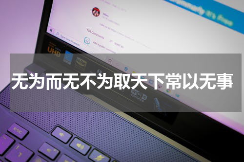 无为而无不为取天下常以无事