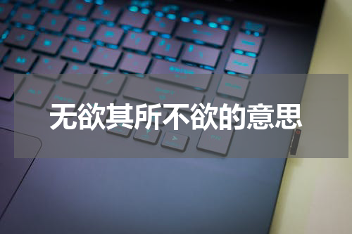 无欲其所不欲的意思