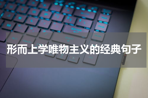 形而上学唯物主义的经典句子