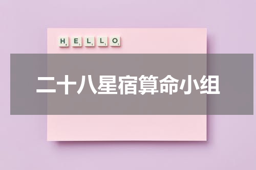 二十八星宿算命小组