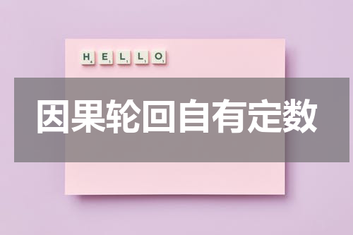 因果轮回自有定数