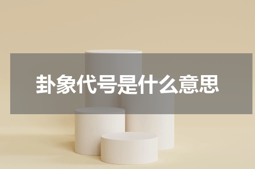 卦象代号是什么意思