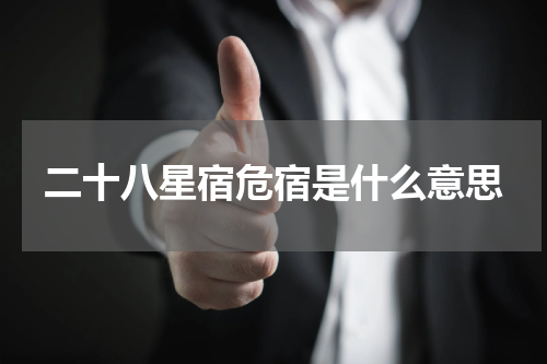 二十八星宿危宿是什么意思