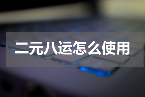 二元八运怎么使用