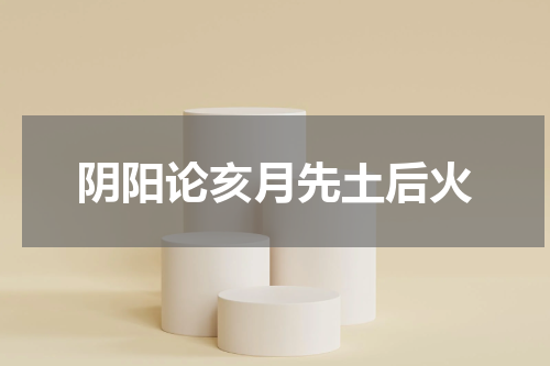 阴阳论亥月先土后火