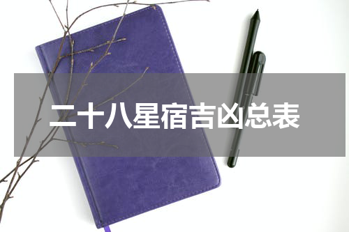 二十八星宿吉凶总表