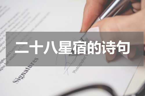 二十八星宿的诗句