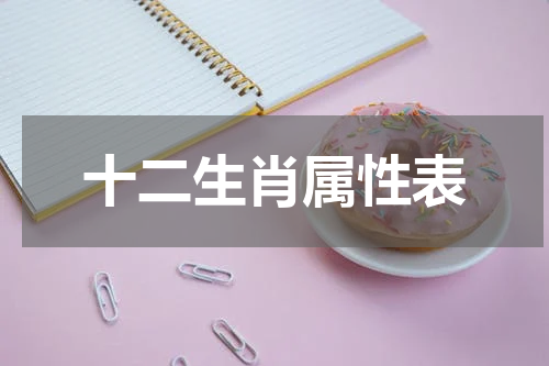 十二生肖属性表