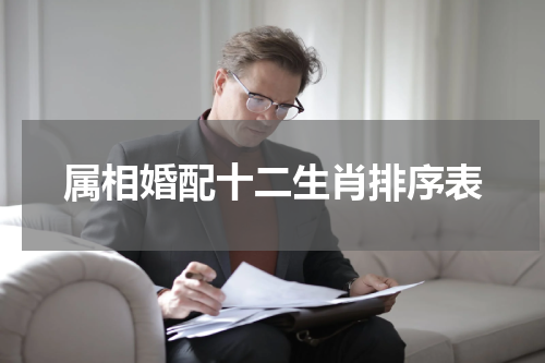 属相婚配十二生肖排序表