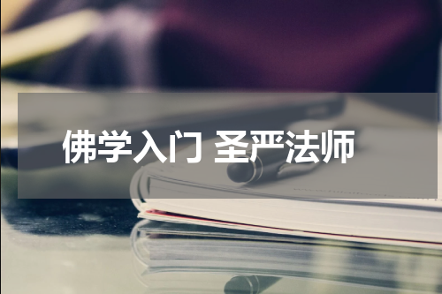 佛学入门 圣严法师