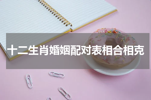 十二生肖婚姻配对表相合相克