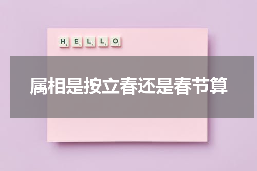 属相是按立春还是春节算