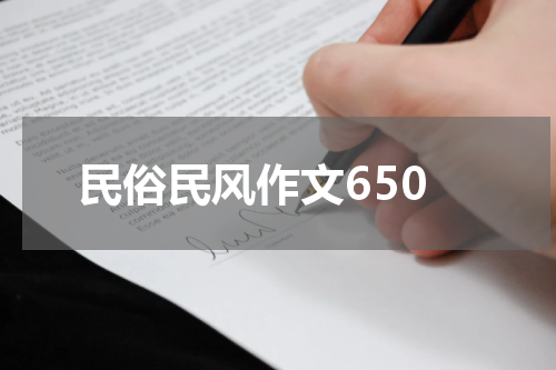 民俗民风作文650