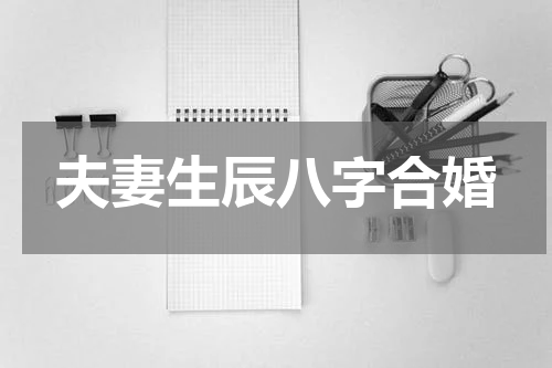 夫妻生辰八字合婚