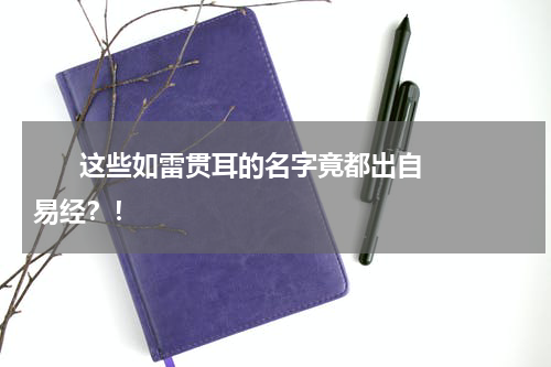       这些如雷贯耳的名字竟都出自易经？！    